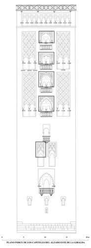 Inventario de capiteles lado E del alminar de la mezquita almohade de Sevilla