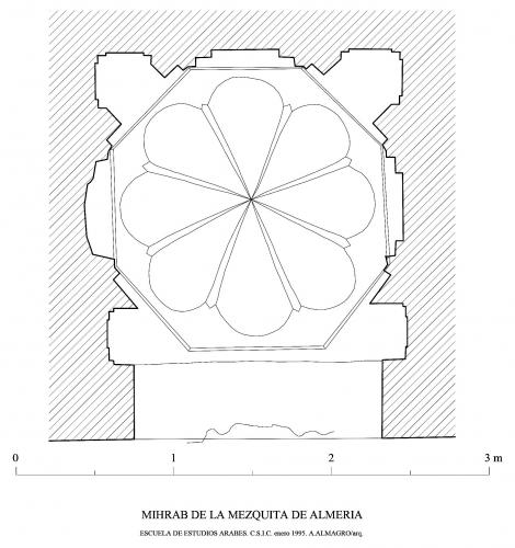 Planta del mihrab de la mezquita mayor de Almería