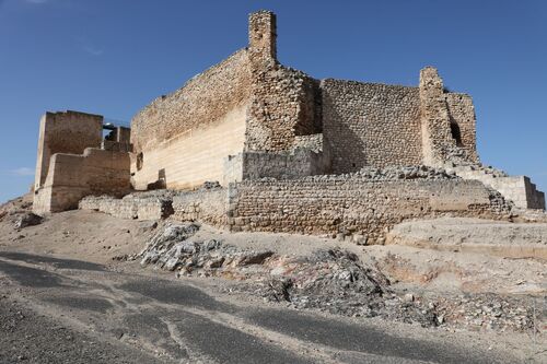 Detalle del frente oriental de la alcazaba de Calatrava la Vieja