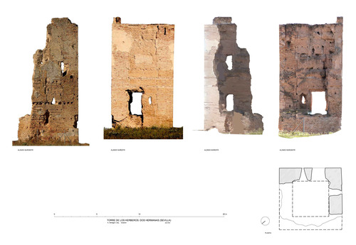 Planta y alzados de la torre de los Herberos en Dos Hermanas