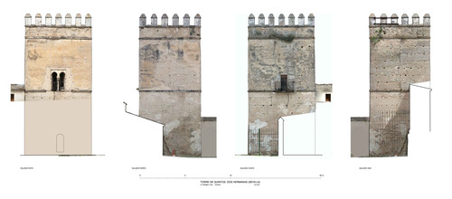 Alzados de la Torre de Quintos en Dos Hermanas con ortoimágenes