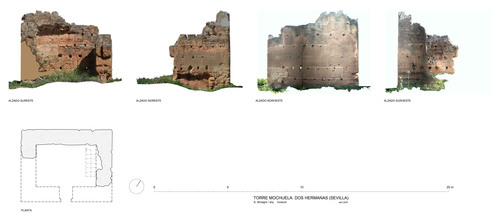 Planta y alzados de la Torre Mochuela en Dos Hermanas