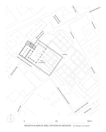 Hipótesis de ubicación de la mezquita aljama de Jerez (con 7 naves)