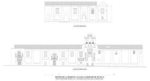 Alzados interiores del patio en su estado actual