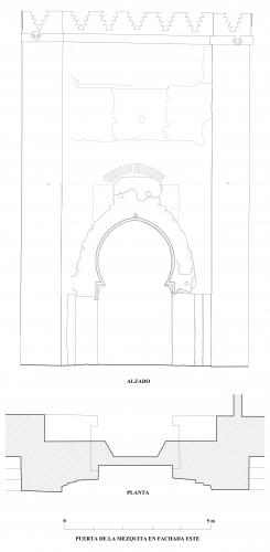 Alzado y planta de una de las puertas de la mezquita