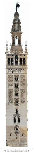 Alzado Este de la torre de la Giralda en ortoimagen