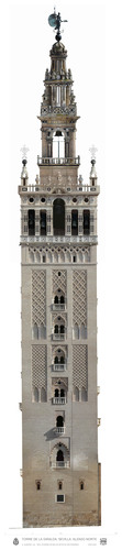 Alzado Norte de la torre de la Giralda en ortoimagen