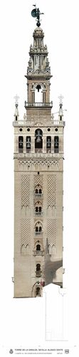 Alzado Oeste de la torre de la Giralda en ortoimagen