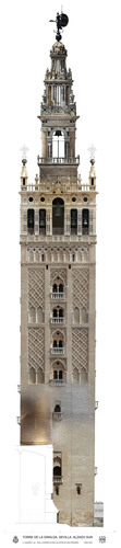 Alzado Sur de la torre de la Giralda en ortoimagen