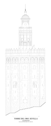 Alzado Sur de la Torre del Oro