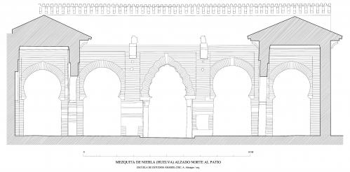 Alzado de la sala de oración de la mezquita de Niebla