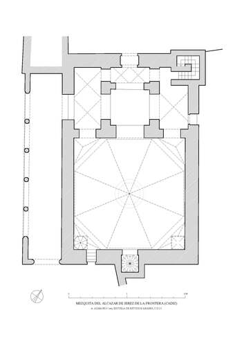Planta actual de la mezquita del alcázar de Jerez de la Frontera