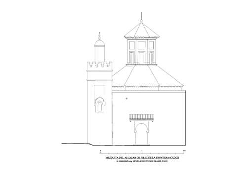 Alzado norte actual de la mezquita del alcázar de Jerez de la Frontera