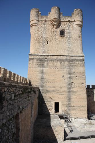 Frente este de la torre con la puerta de ingreso