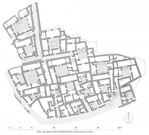 Planta del barrio de viviendas excavadas en la zona oriental de Medina Siyasa