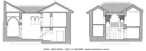 Secciones hipotéticas de la casa nº 10 de Medina Siyasa