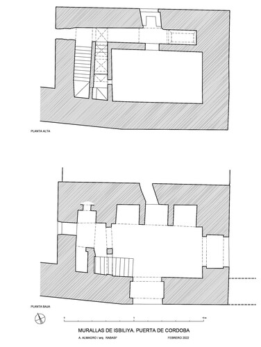 Plantas baja y superior de la Puerta de Córdoba en Sevilla