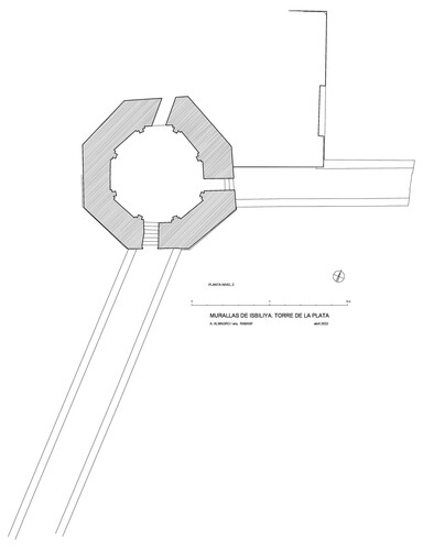 Planta nivel 2 de la Torre de la Plata de Sevilla