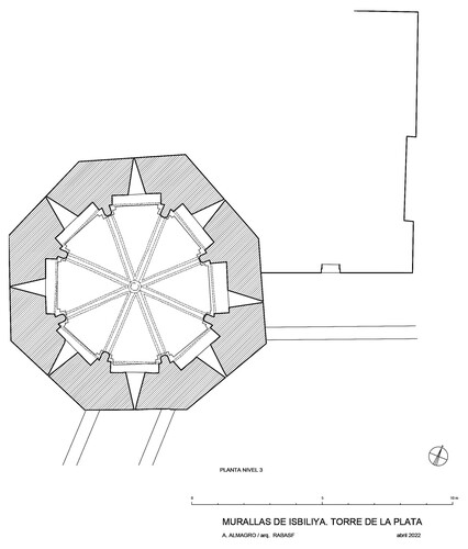 Planta nivel 3 de la torre de la Plata de Sevilla