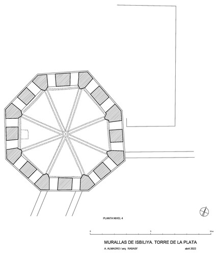 Planta nivel 4 de la torre de la Plata de Sevilla