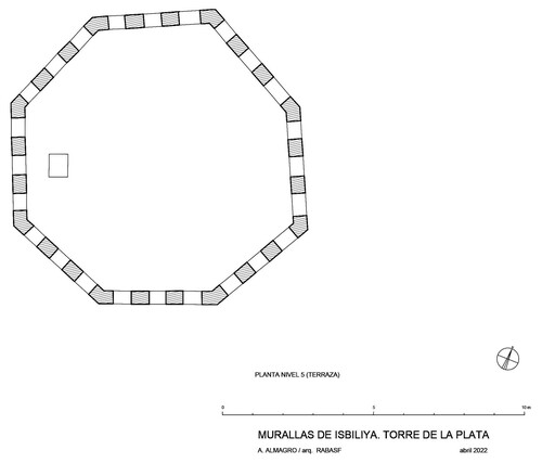 Planta nivel 5 (terraza) de la torre de la Plata de Sevilla