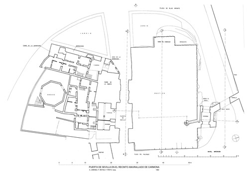 Planta nivel inferior de la de la Puerta de Sevilla en Carmona