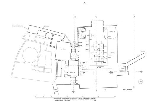 Planta nivel intermedio de la Puerta de Sevilla en Carmona