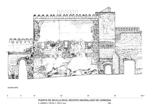 Alzado este de la Puerta de Sevilla en Carmona