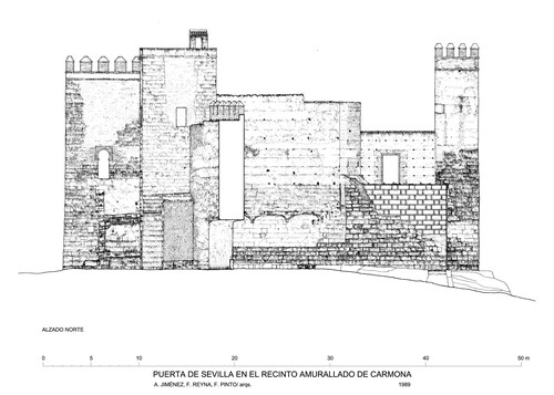 Alzado norte de la Puerta de Sevilla en Carmona