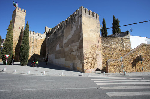 Vista de los restos de la barbacana de la puerta de Sevilla en Carmona desde el sur