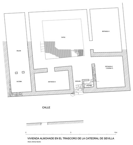 Planta de la vivienda almohade del trascoro de la catedral