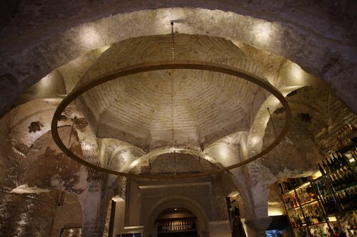 Sala templada del Baño de Diego de Corral después de la restauración de 2020