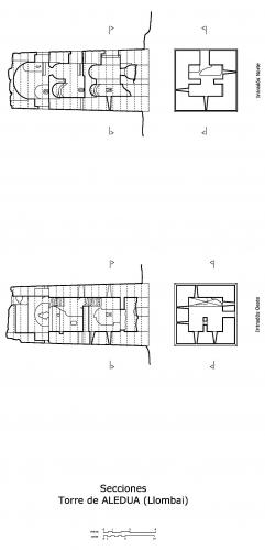 Secciones y plantas de la torre
