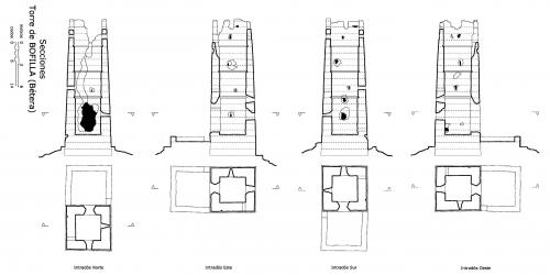 Secciones y plantas de la torre