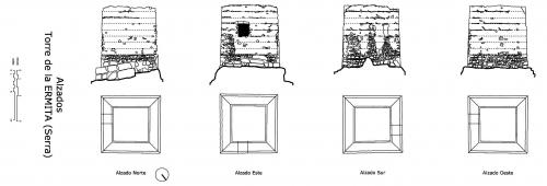 Alzados y plantas de la torre