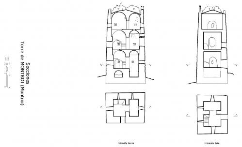 Secciones y plantas de la torre
