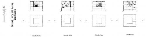 Secciones y plantas de la torre