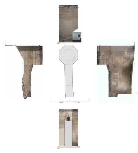 Planta y alzados de la torre albarrana del lienzo norte del recinto amurallado de Écija