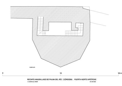 Planta alta de la puerta del Arquito Quemado del recinto amurallado de Palma del Río