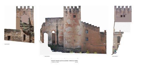 Alzados de la Torre del Horno del recinto amurallado de Cáceres