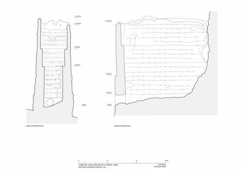 Secciones de la torre del Agua de Segura de la Sierra