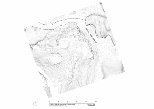 Planta topográfica de la torre y recinto de Góntar en Segura de la Sierra