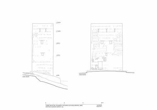 Alzados oeste y norte de la torre Ancha de Santa Catalina