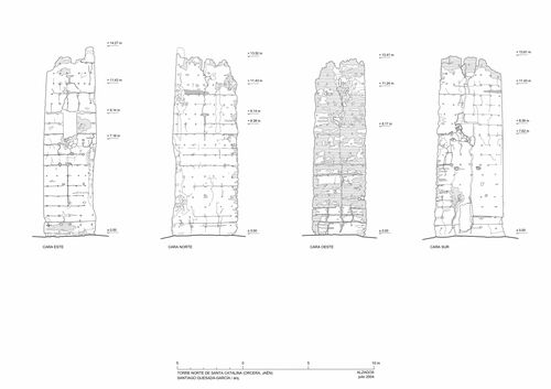 Alzados exteriores de la torre norte de Santa Catalina