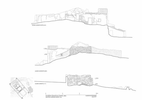 Alzados de los restos de la torre de Gutamarta