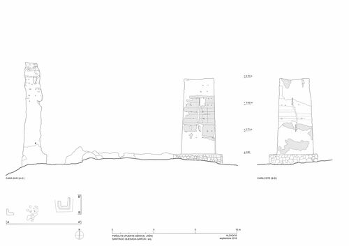 Alzados de las torres del asentamiento de Peñolite