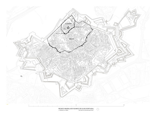 Planta del recinto amurallado islámico de Elvas