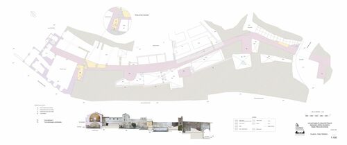 Planta segunda de la segunda cerca islámica de Elvas, tramo de la antigua fábrica de Ameixas