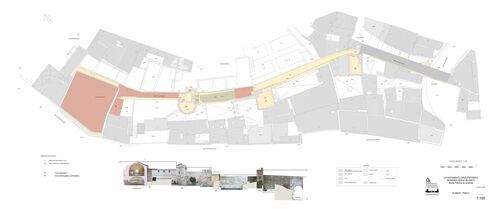 Planta segunda de la segunda cerca islámica de Elvas, tramo de la antigua fábrica de Ameixas