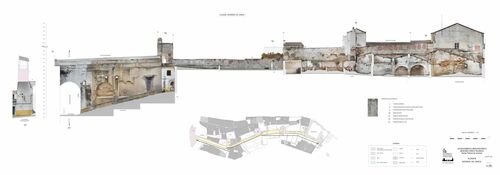 Alzado interior de la segunda cerca islámica de Elvas, tramo de la antigua fábrica de Ameixas